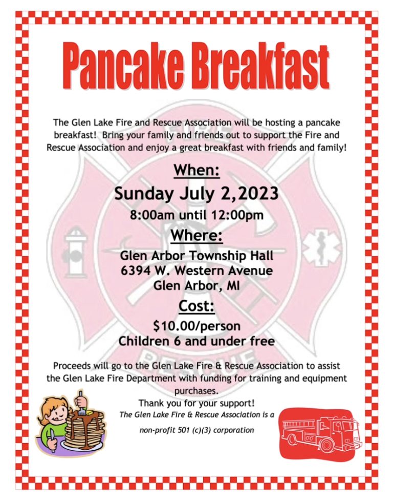 Glen Lake Firefighters Annual Pancake Breakfast Glen Lake Chamber Of