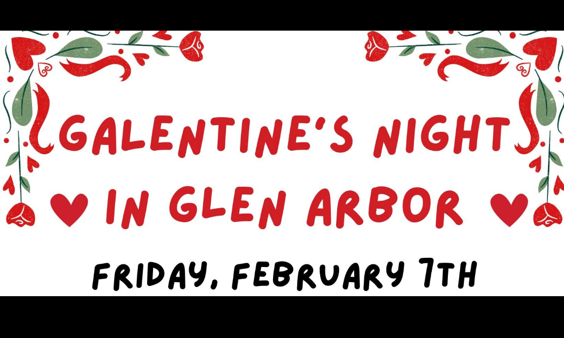 galentine's night in glen arbor event graphic 2025